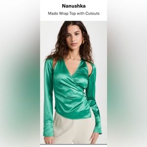 New Nanushka Silk Wrap Top